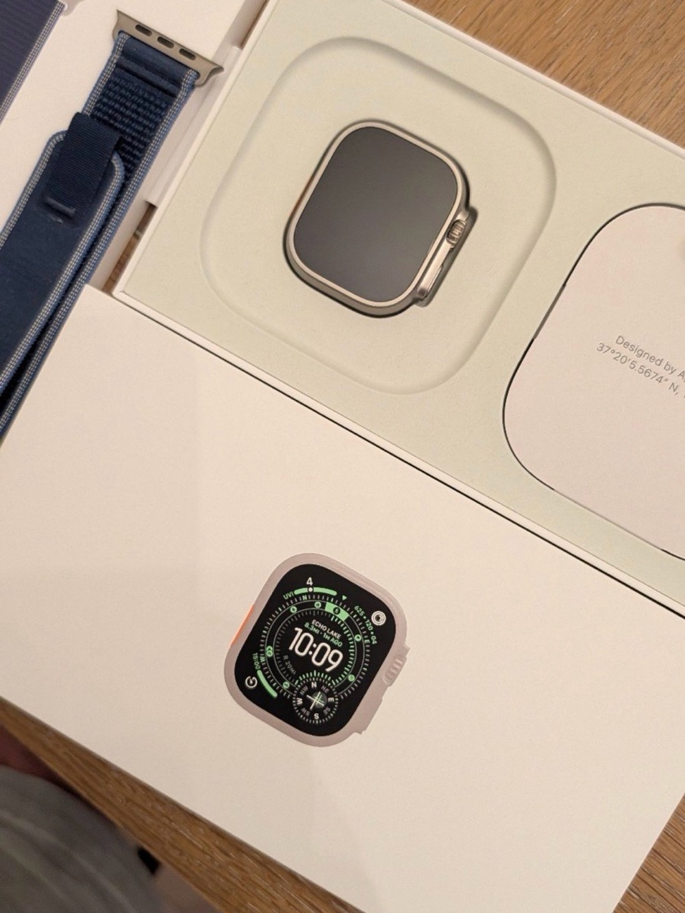 Apple Watch Ultra 3— Silver Case with Navy Blue Band